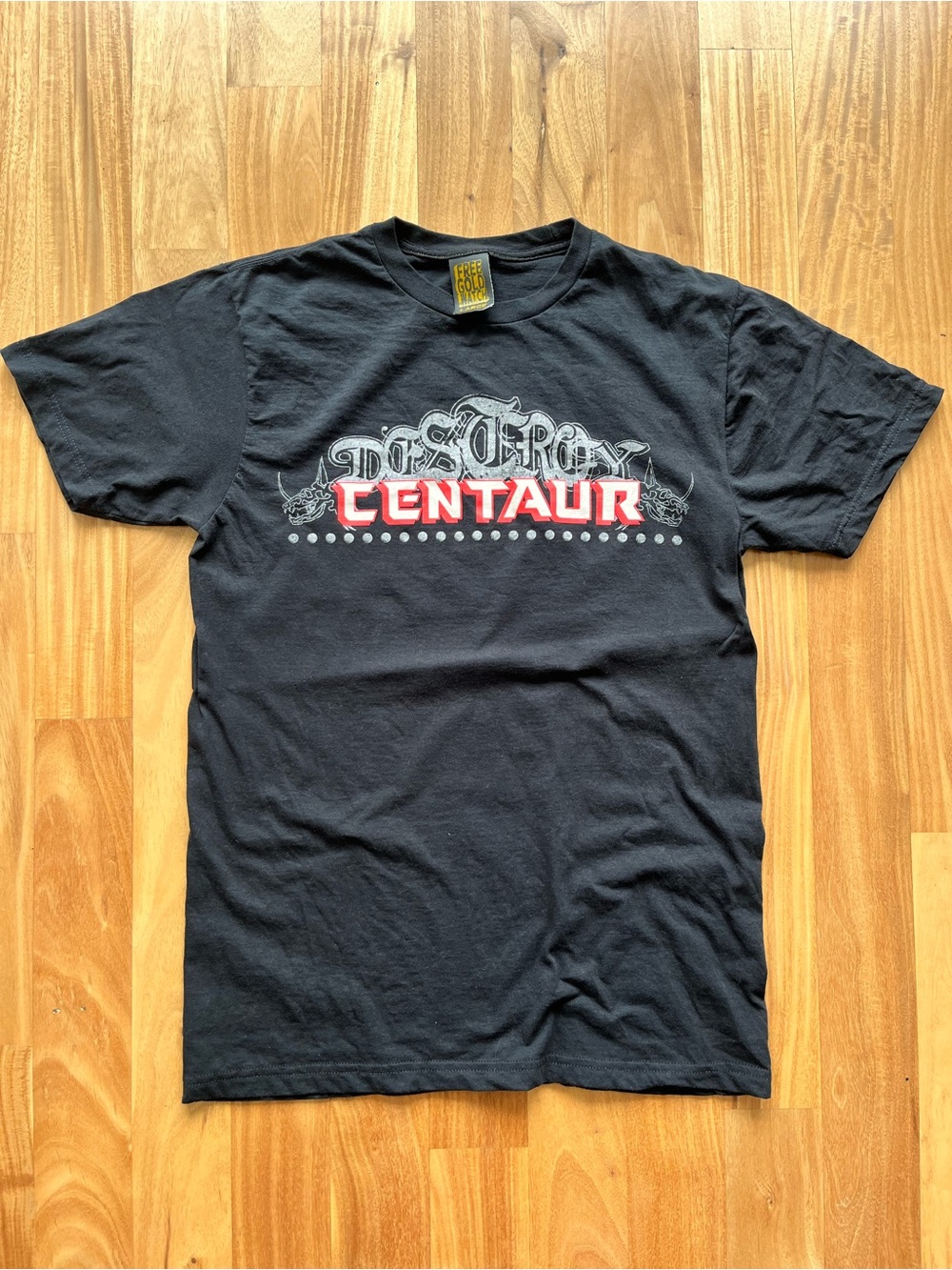 Centaur pinball arcade custom screen print unisex tee, black Free Gold Watch